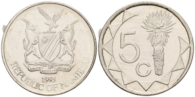 Намибия 5 центов 1993 KM 1 сталь плакированная никелем 4160-1069