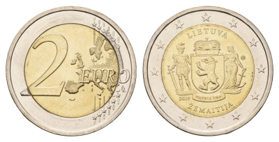 Литва 2 евро 2019 Литовские этнографические регионы - Жемайтия KM 247 биметалл UNC 68-312