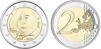 Финляндия 2 евро 2014 100 лет со дня рождения Туве Янссона KM 194 биметалл UNC M21-13
