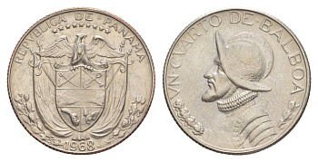 Панама 1/4 бальбоа (25 сентесимо) 1968 KM 11.2a медь плакированная медно-никелем 4642-642