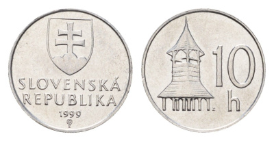 Словакия 10 геллеров 1999 KM 17 алюминий UNC 4685-643
