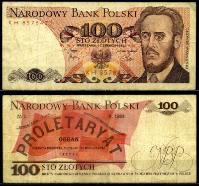 Польша 100 злотых 1982 1 июня 1982, Людвиг-Фаддей Варынский Pick 143d бумага 6287-20-4-2