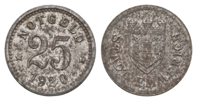 Эммерих 25 пфеннигов 1920 Funck 118.3, Men05 6537.3, Men18 8204.3 железо 4643-914