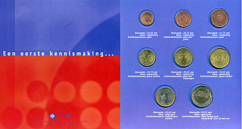 Нидерланды евронабор из 8 монет 2001 в оригинальном буклете    UNC  5-6-1-18
