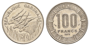 Габон 100 франков 1975 KM 13 никель UNC 4671-131
