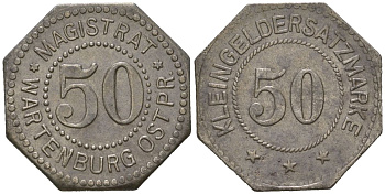 Вартенбург 50 пфеннигов ND Funck 576.3 железо 4364-3716