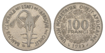 Западная Африка (BCEAO) 100 франков 1982 KM 4 никель 4656-925