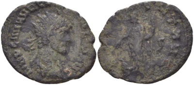 Римская Империя антониниан 270 Квинтилл, IMP C M AVR CL QVINTILLVS AVG / PROVIDENT AVG, Рим RIC 29 биллон 1073-17-114