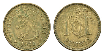 Финляндия 10 пенни 1978 KM 46 алюминиевая бронза 4685-1031