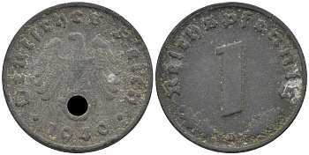 Германия 1 рейхспфенниг 1940 D KM 97, J. 369 цинк    4594-1261