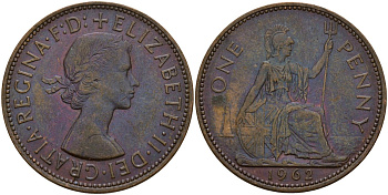 Великобритания 1 пенни 1962 Елизавета II (1952-2022) КМ 897, Spink 4157 бронза 4157-146