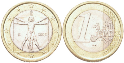 Италия 1 евро 2002 KM 216 биметалл UNC 4126-712