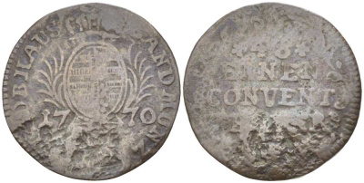 Саксен-Гильдбурггаузен 1/48 талера 1770 Эрнст Фридрих III Саксен-Гильдбурггаузенский (1745-1780) KM 101 (C14.2) серебро 3309-326