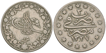 Египет 1 кирш 1909 KM 306 медно-никель 110-1255