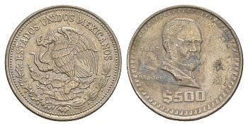 Мексика 500 песо 1987 Мо, Франсиско Игнасио Мадеро KM 529 медно-никель 4646-342