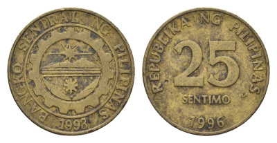Филиппины 25 сентимо 1996 KM 271 латунь 4702-113
