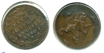 АВСТРИЙСКИЕ НИДЕРЛАНДЫ 2 ЛИАРДА 1790 KM 45 медь 503-223