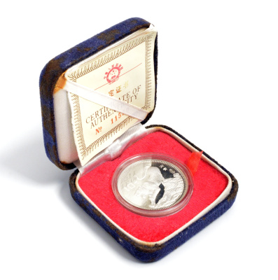 Китай 10 юаней 1986 Год тигра, в оригинальной коробке с сертификатом KM 137 серебро PROOF 6-2-29