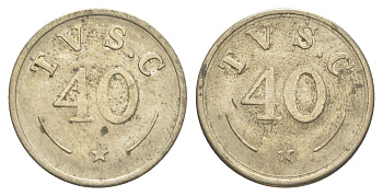 Дания жетон TVS.C ND диаметр 24,4 мм, вес 6,2 гр медно-никель 4172-731