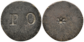 ЕВРОПА ЖЕТОН ND РО, С ГУРТОВЫМ РИСУНКОМ, ДИАМЕТР 19 ММ. бронза 46-567