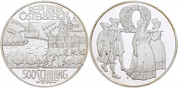 Австрия 500 шиллингов 1994 регион рек, процессия KM 3024 серебро PROOF 11-178-13