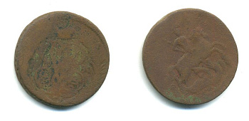 РОССИЯ 1 КОПЕЙКА 1760 медь 61-952