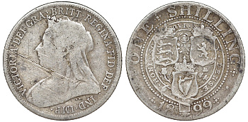Великобритания 1 шиллинг 1899 Виктория (1837-1901) KM 780, Spink 3940A серебро 51-3123
