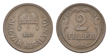Венгрия 2 филлера 1929 BP KM 506 бронза 4665-433