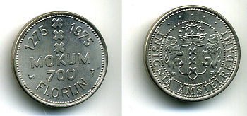 НИДЕРЛАНДЫ ЖЕТОН 1975 700 ЛЕТ АМСТЕРДАМУ никель UNC 71-1613