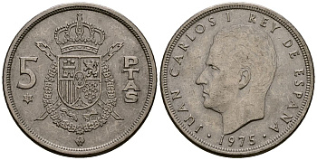 Испания 5 песет 1975 Хуан Карлос I (1975-2014) KM 807 медно-никель 4176-452