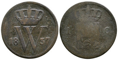 НИДЕРЛАНДЫ 1 ЦЕНТ 1837 KM 47 медь 84-1016