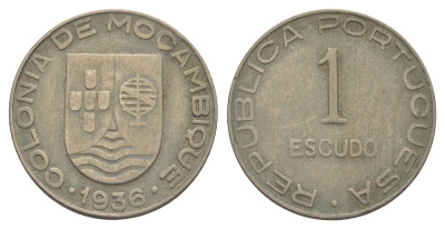 Мозамбик 1 эскудо 1936 KM 66 медно-никель 4646-637