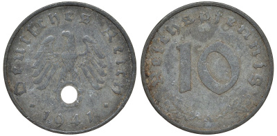 Германия 10 рейхспфеннигов 1941 A KM 101, J. 371 цинк 4132-614