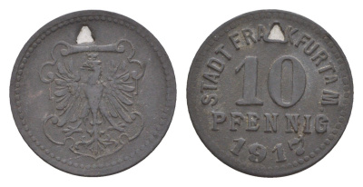 Франкфурт-на-Майне 10 пфеннигов 1917 Funck 136, Men05 7947.2, Men18 9918.2 цинк 4651-1064