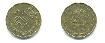 Мексика 50 сентаво 2006 KM 549 алюминиевая бронза 176-1223