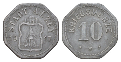 Альцай 10 пфеннигов 1917 Funck 14.3, Men05 468.3, Men18 642.3 железо 4643-952