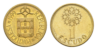 Португалия 1 эскудо 1999 KM 631 никель латунь UNC 4674-762