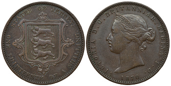 Джерси 1/13 шиллинга 1870 Виктория (1837-1901) KM 5 бронза 650-333