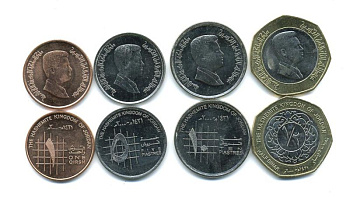 Иордания лот из 4 монет 2000 1 гирш, 5, 10 пиастров, 1/2 динара XF-UNC M76-10