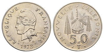 Новая Каледония 50 франков 1972 KM 13 никель UNC 109-235