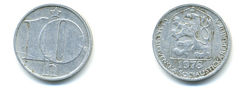 Чехословакия 10 геллеров 1978 KM 80 алюминий 89-1811