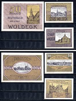 Вольдегк (Мекленбург-Стрелиц) набор из 3 нотгельдов ND 2193-20-3-1