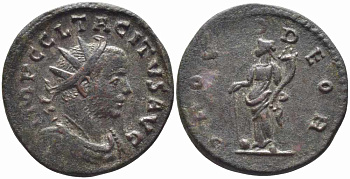 Римская Империя аврелианиан 275 Тацит PROVID DEOR Лугдун Good Very fine RIC 49 бронза 1073-16-52