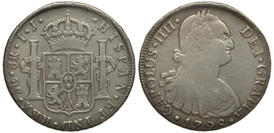 Перу 8 реалов 1798 IJ, Карл IIII Испанский (1788-1808) KM 97 серебро 06-271-13