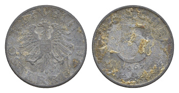 Австрия 5 грошей 1967 KM 2875 цинк 4643-441