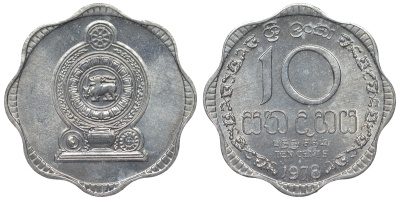 Шри-Ланка 10 центов 1978 KM 140 a алюминий 4118-943