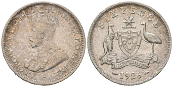 Австралия 6 пенсов 1926 Георг V (1910-1936) KM 25 серебро 4609-1125