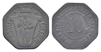 Трир 10 пфеннигов ND (1917) Funck 549.3A, Men05 25182.3, Men18 31517.3 цинк 4528-662