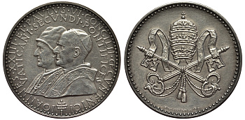 ВАТИКАН МЕДАЛЬ ND ИОАНН XXIII И ПАВЕЛ VI серебро 1521-1423