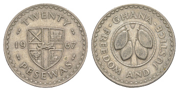Гана 20 песев 1967 KM 17 медно-никель 4153-1036